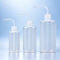 Graduated laboratory wash bottles with curved spouts in 250 mL, 500 mL, and 1000 mL sizes