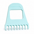 Aqua blue 8-cap PCR tube cap opener and pressing tool for opening and securing a PCR strip row