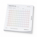 Top view of labbitlab 96-well plate log sticky note pad with 50 experiment record sheets
